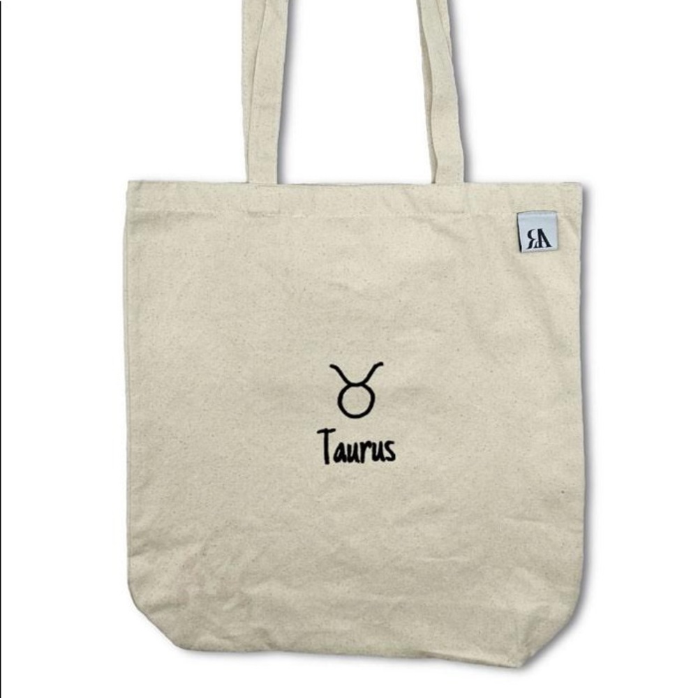 Taurus astrology / zodiac embroidered tote bag